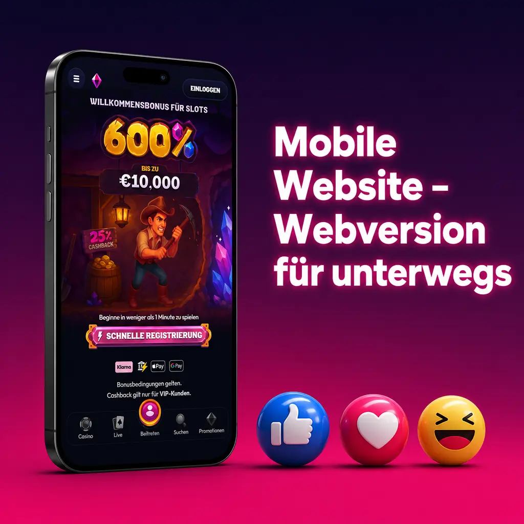 Wildzy mobile Website im Browser auf Smartphone – kein Download, voller Funktionsumfang, SSL-verschlüsselt