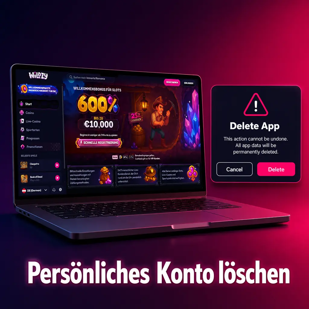 Wildzy-Konto dauerhaft löschen – Schritte zur Kontoschliessung und Auszahlung des Restguthabens
