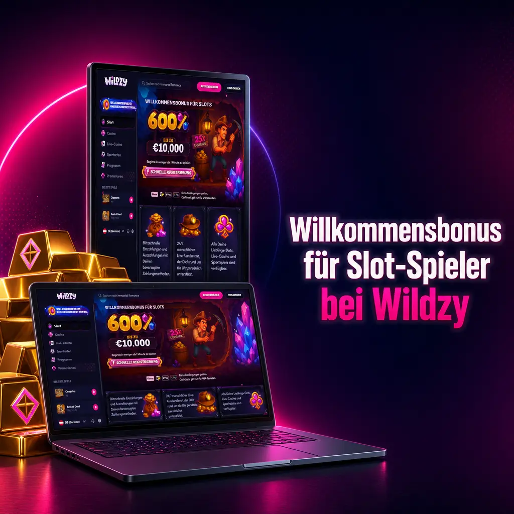 Wildzy Willkommensbonus 600% bis 10.000 EUR für Slot-Spieler nach Registrierung und Einzahlung